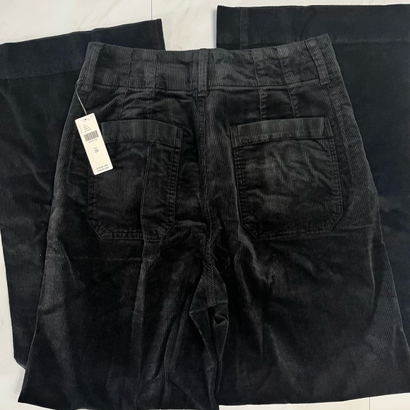 NWT Anthropologie Maeve Colette Black Corduroy Full Length wide leg pant size 28 - Picture 4 of 9